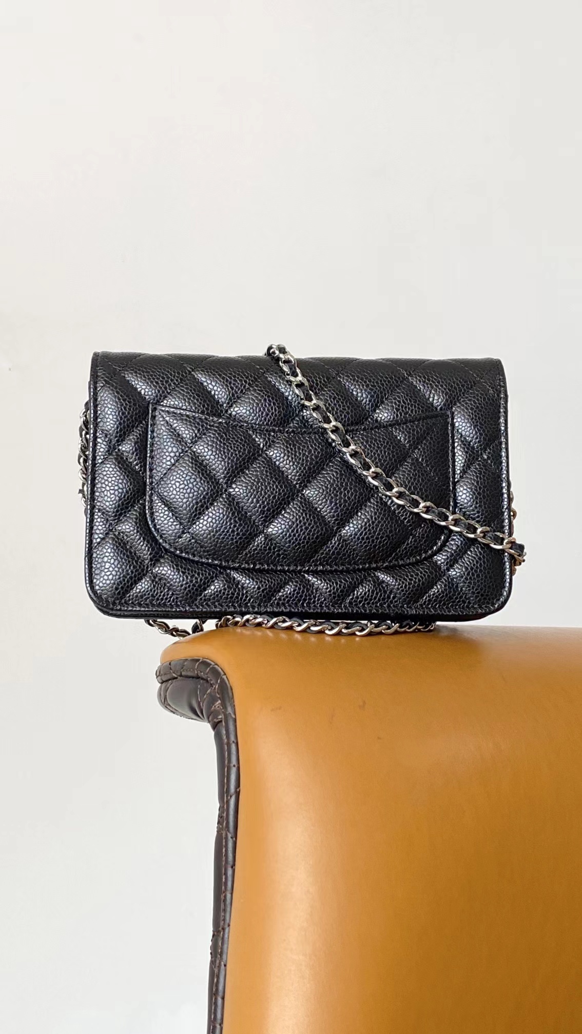 CHANEL WOC Wallet On Chain Caviar Black with Silver Hardware