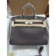 HERMES Birkin 30 in Color Chocolate, Togo Leather, Palladium Hardware