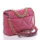 CHANEL Goatskin Quilted Medium 19 Flap Dark Pink