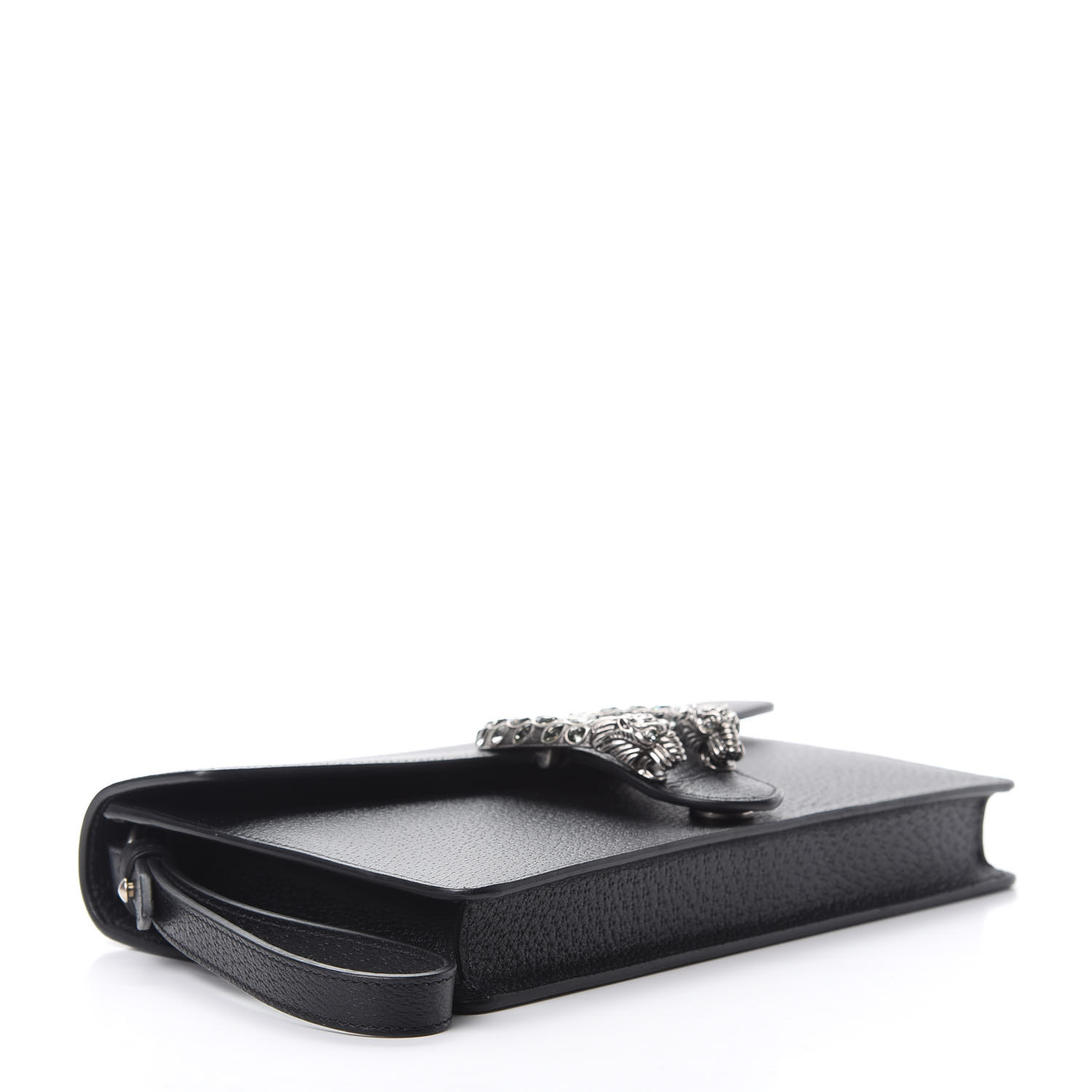 GUCCI Grained Calfskin Dionysus Clutch Wristlet Black