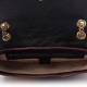 GUCCI Vintage Effect Calfskin Matelasse Medium Striped GG Marmont Shoulder Bag Black Beige