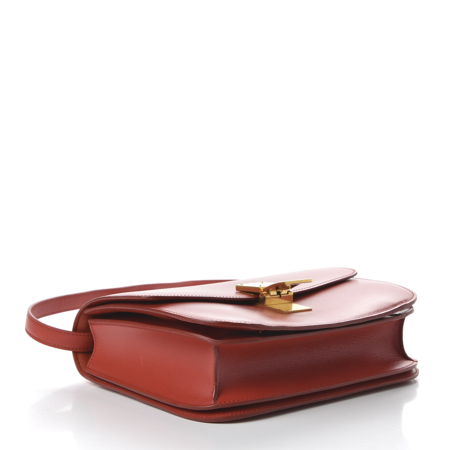 CELINE Box Calfskin Medium Classic Box Flap Red