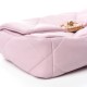 CHANEL Lambskin Quilted Medium 19 Flap Light Pink