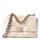 CHANEL Lambskin Quilted Large 19 Flap Beige