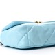 CHANEL Shiny Lambskin Quilted Medium 19 Flap Blue