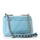 CHANEL Shiny Lambskin Quilted Medium 19 Flap Blue