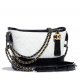 CHANEL Aged Calfskin Quilted Small Gabrielle Hobo White black