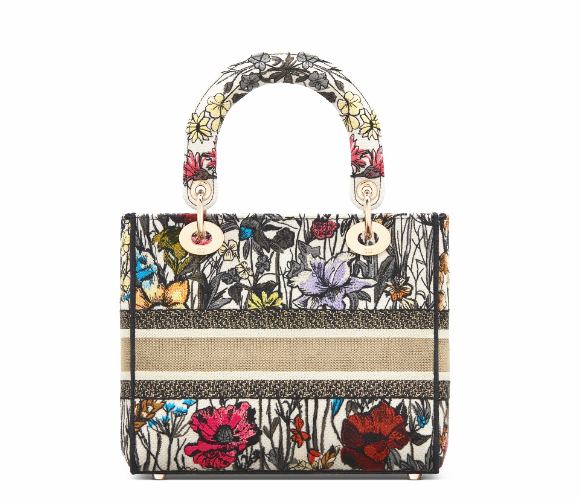 Dior Lady D-Lite five-pattern embroidery garden flower handbag