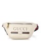 GUCCI Grained Calfskin Small Print Belt Bag White