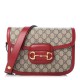 GUCCI GG Supreme Monogram 1955 Horsebit Shoulder Bag Red