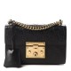 GUCCI GG ssima Small Padlock Shoulder Bag Black