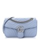 GUCCI Calfskin Matelasse Small GG Marmont Shoulder Bag Pastel Blue