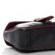 GUCCI Vintage Effect Calfskin Matelasse Small GG Marmont Shoulder Bag Black Hibiscus Red