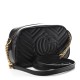 GUCCI Calfskin Matelasse Small GG Marmont Chain Shoulder Bag Black