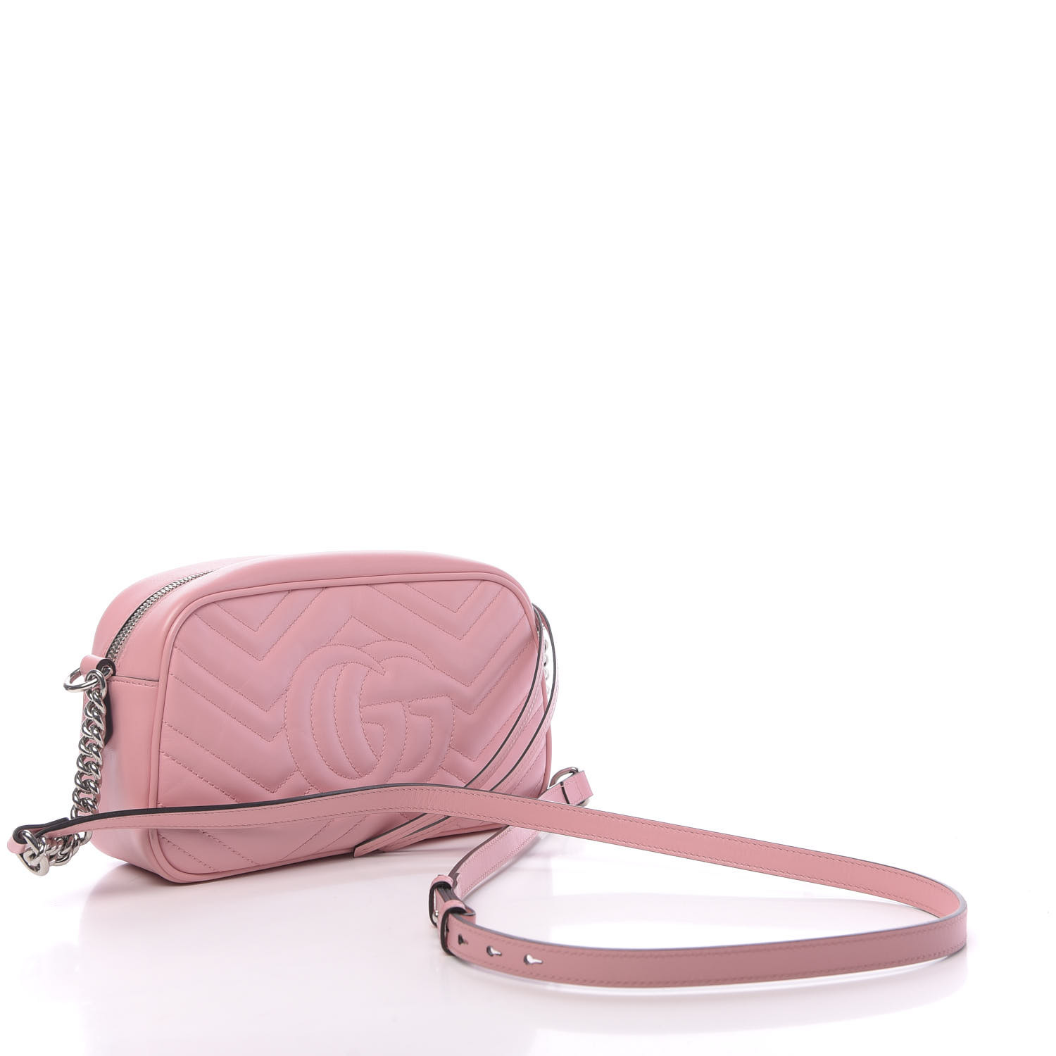 GUCCI Calfskin Matelasse Small GG Marmont Bag Pastel Pink