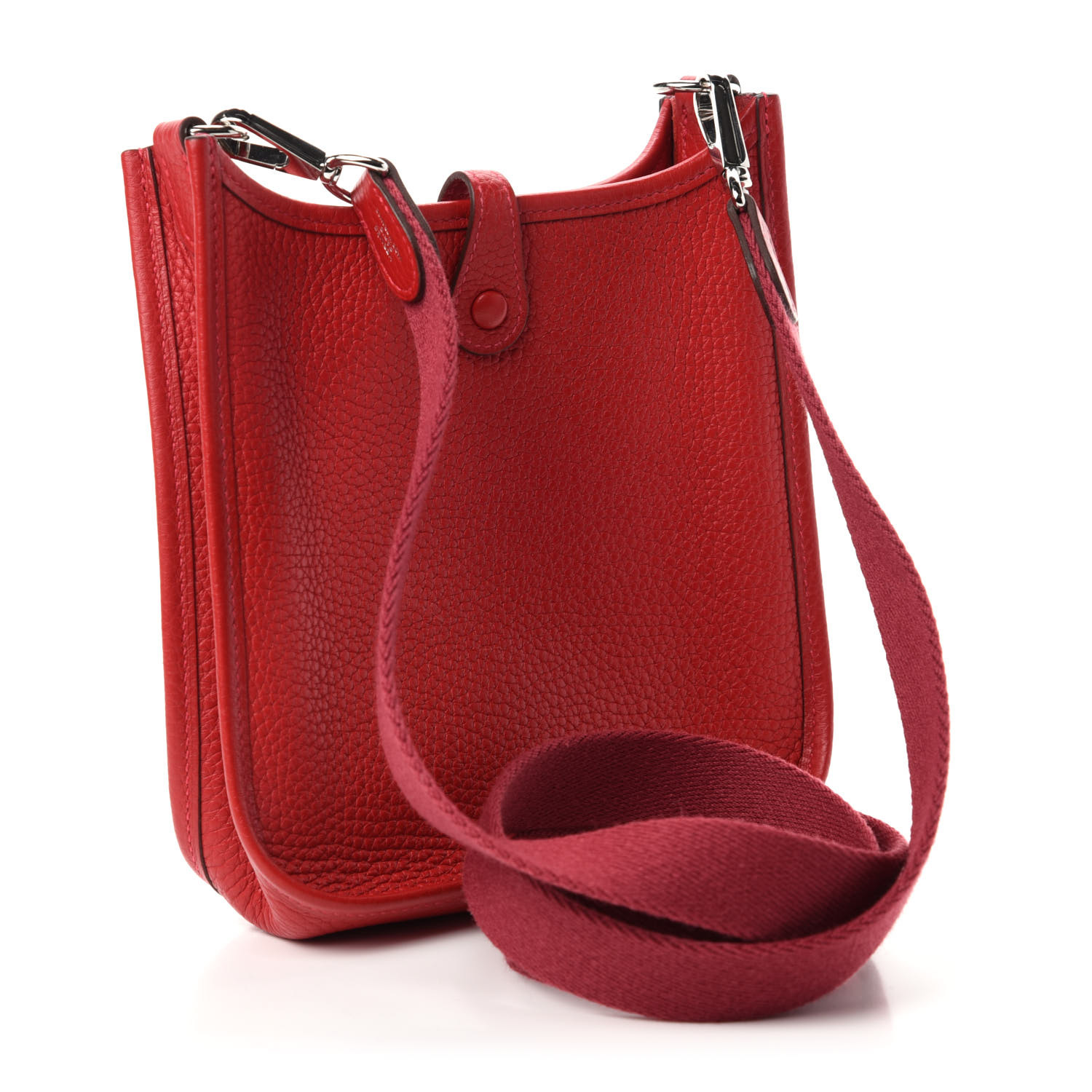 HERMES Taurillon Clemence Evelyne 16 TPM Rouge Casaque