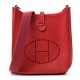 HERMES Taurillon Clemence Evelyne 16 TPM Rouge Casaque