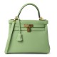 HERMES Evercolor Kelly 30 Retourne Vert Criquet