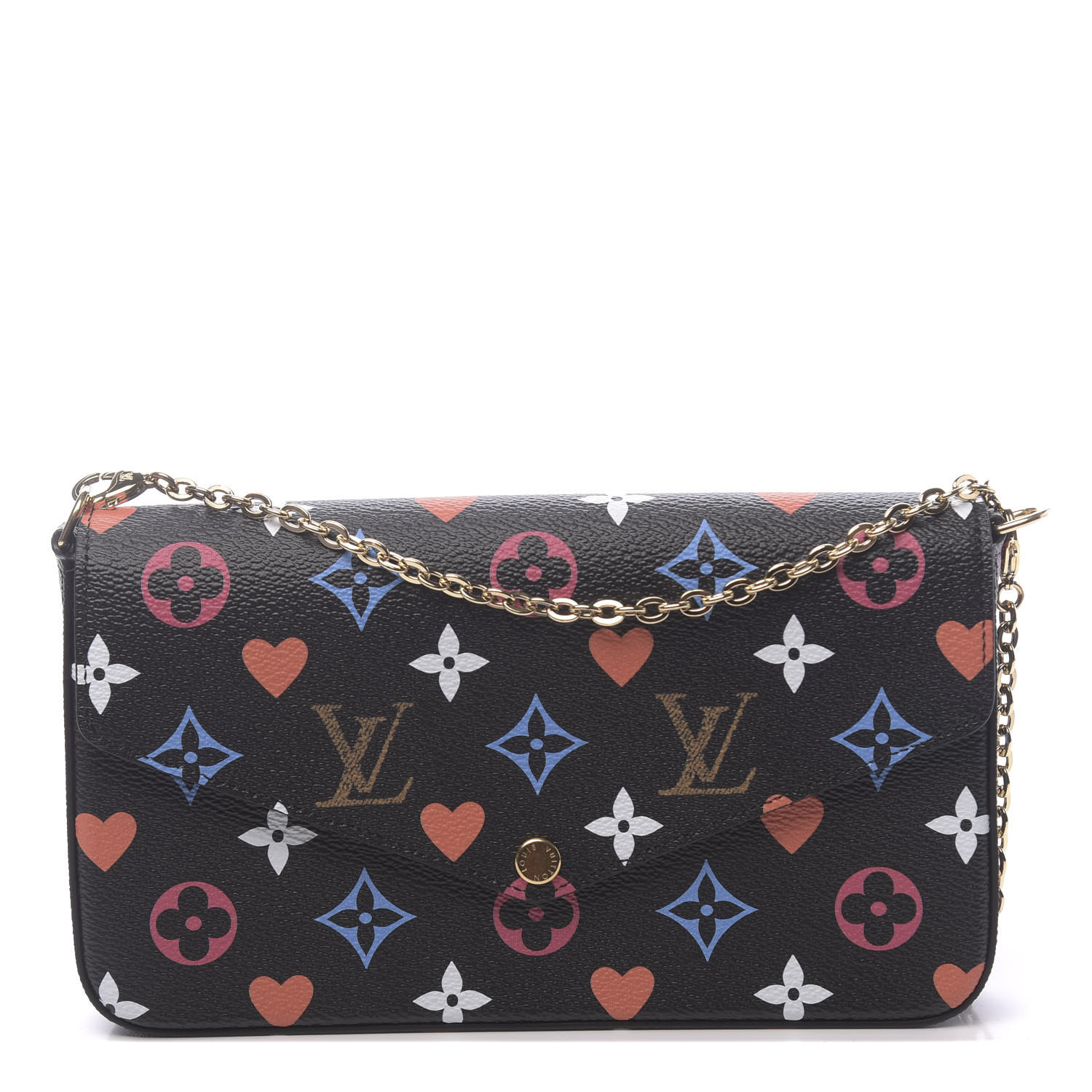 LOUIS VUITTON Game On Felicie Chain Wallet Black M80323