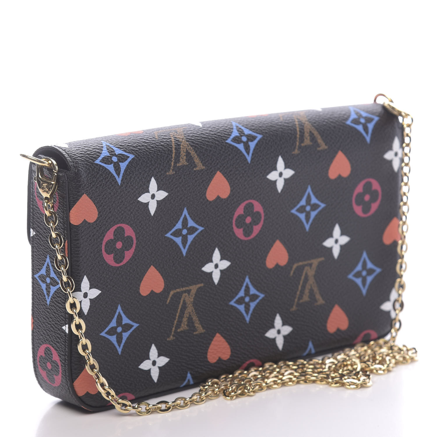 LOUIS VUITTON Game On Felicie Chain Wallet Black M80323