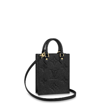 Louis Vuitton Petit Sac Plat Bag Monogram Empreinte Leather Black Organ Bag