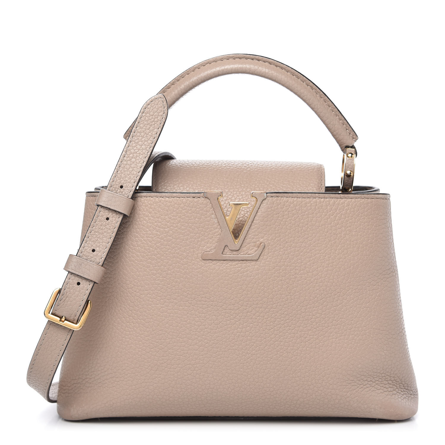 LOUIS VUITTON Taurillon Capucines BB Galet