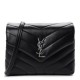 YSL Calfskin Y Quilted Monogram Toy Loulou Crossbody Bag Black